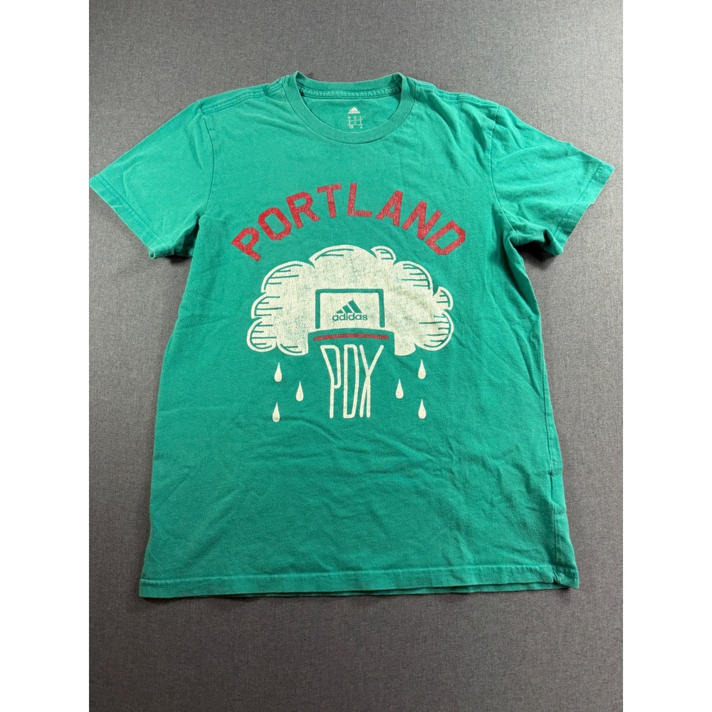 Adidas Portland PDX Graphic T-Shirt Mens Small Green Short Sleeve Cotton Tee